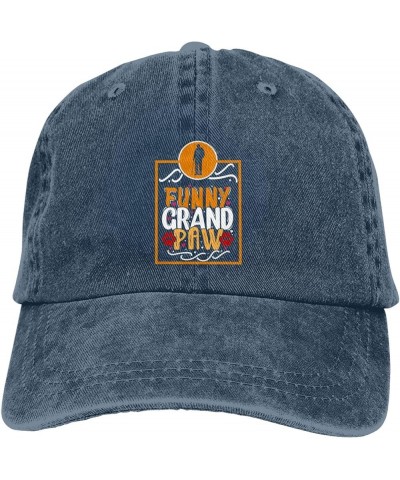 Funny Grand Paw Vintage Baseball Cap Women Men Trucker Caps Golf Dad Hats Navy Blue $10.47 Cowboy Hats