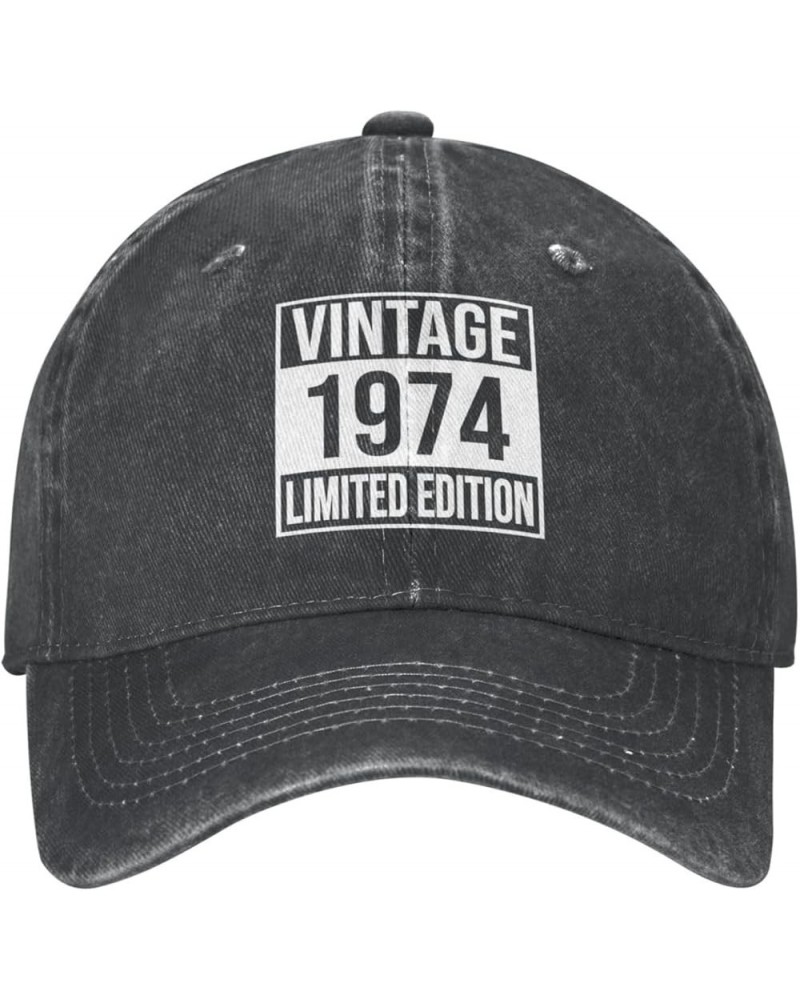 50th Birthday Gifts for Him Her Vintage 1974 Hat 50 Year Old Gifts for Men Women 50 Year Old Baseball Cap Black Black $11.43 ...