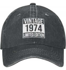 50th Birthday Gifts for Him Her Vintage 1974 Hat 50 Year Old Gifts for Men Women 50 Year Old Baseball Cap Black Black $11.43 ...