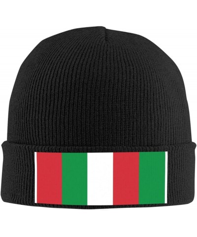 Italy Flag Print Beanie Hat Unisex Skull Cap for Men Women Indoor Black $12.22 Skullies & Beanies