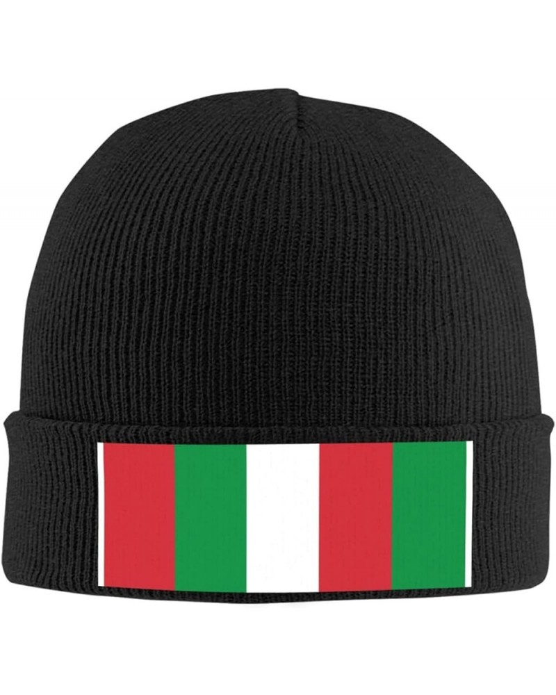 Italy Flag Print Beanie Hat Unisex Skull Cap for Men Women Indoor Black $12.22 Skullies & Beanies