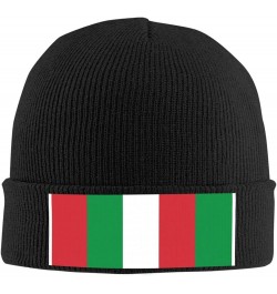 Italy Flag Print Beanie Hat Unisex Skull Cap for Men Women Indoor Black $12.22 Skullies & Beanies