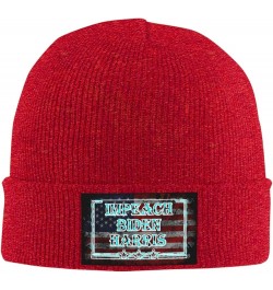 Impeach Biden Harris Cozy Knitted Hat for Winter - Warm Comfort Black Red $12.21 Skullies & Beanies