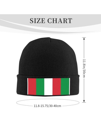 Italy Flag Print Beanie Hat Unisex Skull Cap for Men Women Indoor Black $12.22 Skullies & Beanies