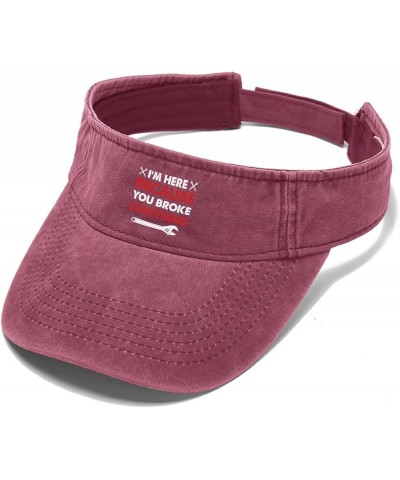 I'm Here Because You Broke Something Hats Sun Visor for Adult Visors Funny Visor Hats Deep Rose $9.49 Visors