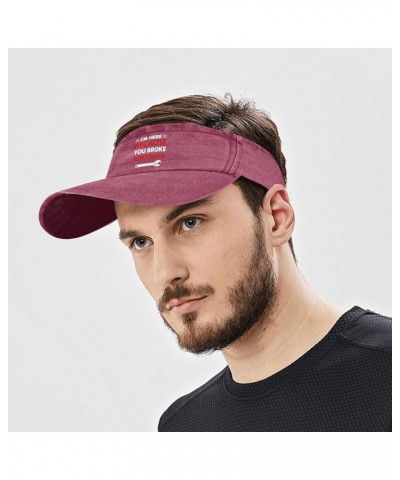 I'm Here Because You Broke Something Hats Sun Visor for Adult Visors Funny Visor Hats Deep Rose $9.49 Visors