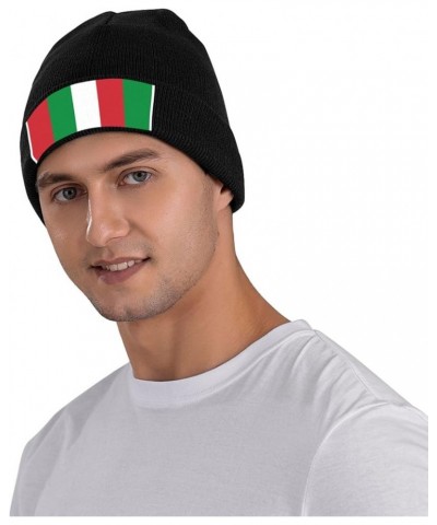 Italy Flag Print Beanie Hat Unisex Skull Cap for Men Women Indoor Black $12.22 Skullies & Beanies