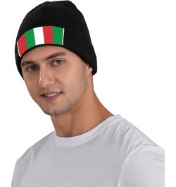 Italy Flag Print Beanie Hat Unisex Skull Cap for Men Women Indoor Black $12.22 Skullies & Beanies