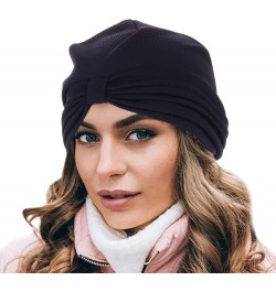 Women's Sun Cap Cancer Head Hat Cap Ethnic Bohemian Floral Hair Cover Wrap Turban Headwear Turban Cap for Women Navy $9.41 He...