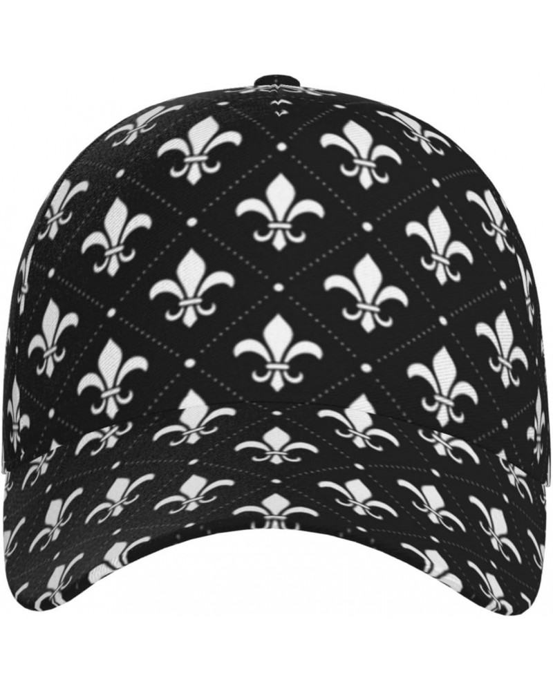 Unisex Baseball Cap with Adjustable Closure Black-Fleur-De-Lis Classic Dad Hat Sports Hat $12.96 Baseball Caps