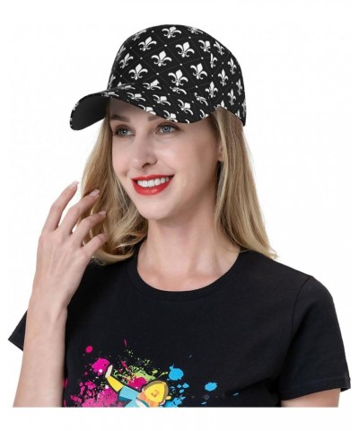 Unisex Baseball Cap with Adjustable Closure Black-Fleur-De-Lis Classic Dad Hat Sports Hat $12.96 Baseball Caps