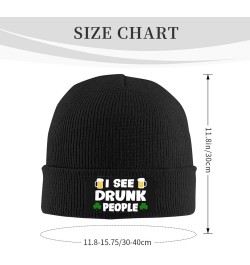 I See Drunk People Warm Daily Skull Cap,Gift for Men Women Winter Knit Hat Black $11.16 Skullies & Beanies