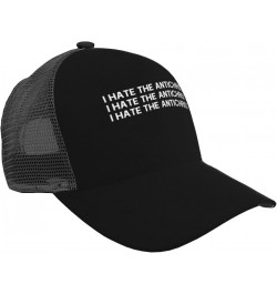 I Hate The Antichrist Baseball Cap for Men Women Adjustable Mesh Trucker Hat Black $17.46 Baseball Caps