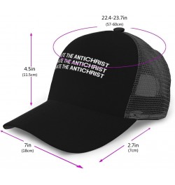 I Hate The Antichrist Baseball Cap for Men Women Adjustable Mesh Trucker Hat Black $17.46 Baseball Caps