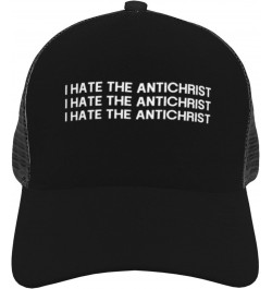 I Hate The Antichrist Baseball Cap for Men Women Adjustable Mesh Trucker Hat Black $17.46 Baseball Caps