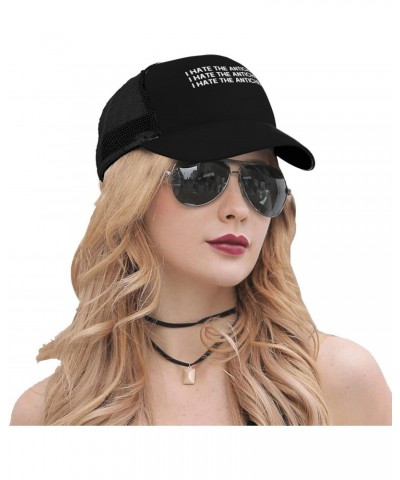 I Hate The Antichrist Baseball Cap for Men Women Adjustable Mesh Trucker Hat Black $17.46 Baseball Caps