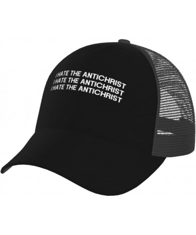 I Hate The Antichrist Baseball Cap for Men Women Adjustable Mesh Trucker Hat Black $17.46 Baseball Caps