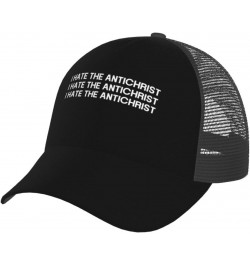 I Hate The Antichrist Baseball Cap for Men Women Adjustable Mesh Trucker Hat Black $17.46 Baseball Caps