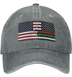 Ripped Style American and United States Thin Line Red Blue Green Flag Baseball Cap for Men Women Hats Adjustable Vintage Cowb...