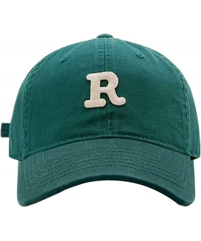 Spring/Summer Big Headed Soft Top R Letter Solid Duck Tongue Hat Baseball Hat Cap Green $7.20 Baseball Caps