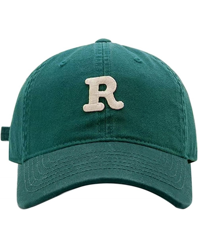 Spring/Summer Big Headed Soft Top R Letter Solid Duck Tongue Hat Baseball Hat Cap Green $7.20 Baseball Caps