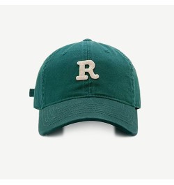 Spring/Summer Big Headed Soft Top R Letter Solid Duck Tongue Hat Baseball Hat Cap Green $7.20 Baseball Caps