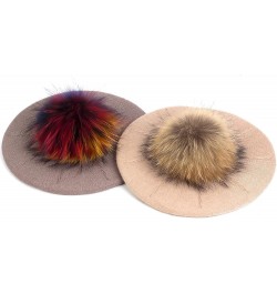 Plush Berets for Women Warm Solid Color Soft Elastic Winter Hats Girls Female Ladies Cap with Fur Pom Pom Red B $17.97 Berets