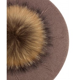 Plush Berets for Women Warm Solid Color Soft Elastic Winter Hats Girls Female Ladies Cap with Fur Pom Pom Red B $17.97 Berets