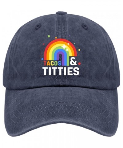 Tacojs and Titties Baseball Cap Midterm Elections Beach Baseball Caps for Women Retro Hat Quick Dry Sun Cap Navy Blue $9.86 V...