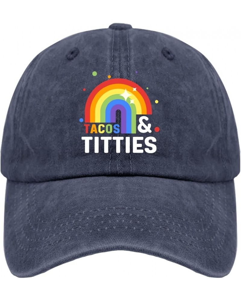 Tacojs and Titties Baseball Cap Midterm Elections Beach Baseball Caps for Women Retro Hat Quick Dry Sun Cap Navy Blue $9.86 V...