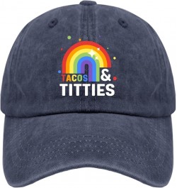 Tacojs and Titties Baseball Cap Midterm Elections Beach Baseball Caps for Women Retro Hat Quick Dry Sun Cap Navy Blue $9.86 V...