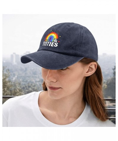 Tacojs and Titties Baseball Cap Midterm Elections Beach Baseball Caps for Women Retro Hat Quick Dry Sun Cap Navy Blue $9.86 V...