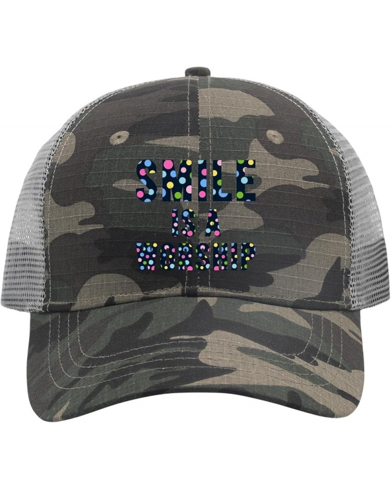 Baseball Hat Smile is A Worship Trucker Hats for Teen Cool Mesh Snapbacks for Gift Camo $11.26 Baseball Caps