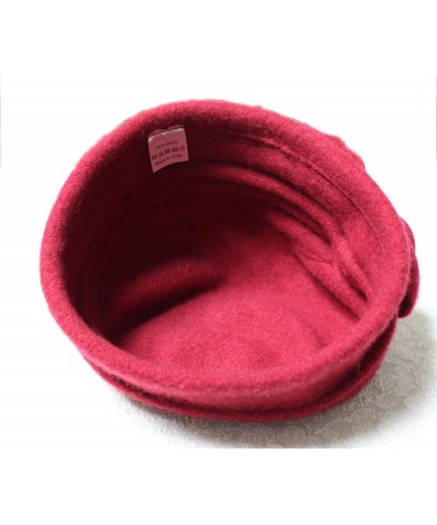 Fedoras Beret Hats for Women Pure Wool Dome Winter Floral Casual Warm Womens Berets Lady Autumn Soft Girls Red $13.77 Berets