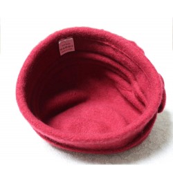 Fedoras Beret Hats for Women Pure Wool Dome Winter Floral Casual Warm Womens Berets Lady Autumn Soft Girls Red $13.77 Berets