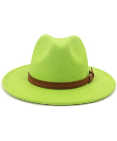 Fedora Hats for Women,Felt Fedora Hats for Womens Panama Hat Wide Brim M355_mint Green $10.99 Sun Hats