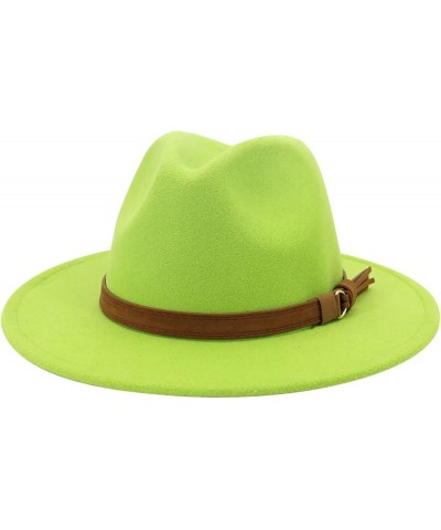 Fedora Hats for Women,Felt Fedora Hats for Womens Panama Hat Wide Brim M355_mint Green $10.99 Sun Hats