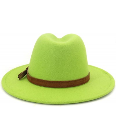 Fedora Hats for Women,Felt Fedora Hats for Womens Panama Hat Wide Brim M355_mint Green $10.99 Sun Hats