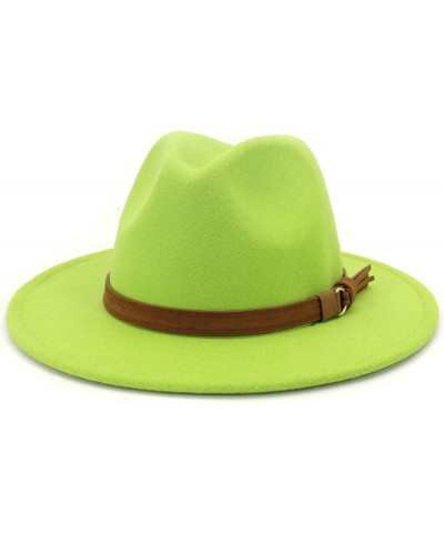 Fedora Hats for Women,Felt Fedora Hats for Womens Panama Hat Wide Brim M355_mint Green $10.99 Sun Hats