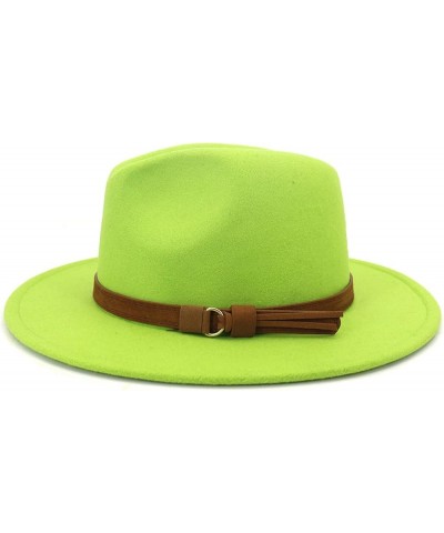 Fedora Hats for Women,Felt Fedora Hats for Womens Panama Hat Wide Brim M355_mint Green $10.99 Sun Hats