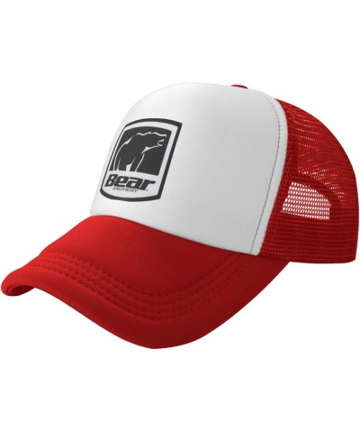 Bear Archery Breathable Mesh Hat with Team Logo Fashion Trucker Hats Adjustable Baseball Cap Red $10.49 Baseball Caps