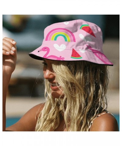 Cool Bucket Hat Beach Seamless Bucket Hats Summer Flodable Hats for Beach Accessories for Travel Must Haves Rainbow 3 $9.17 B...