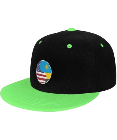 Yin Yang Flag Combination of America and Rwanda Snapback Hat for Men Women Baseball Cap Trucker Flat Bill Hats Dad Caps Green...