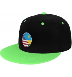 Yin Yang Flag Combination of America and Rwanda Snapback Hat for Men Women Baseball Cap Trucker Flat Bill Hats Dad Caps Green...