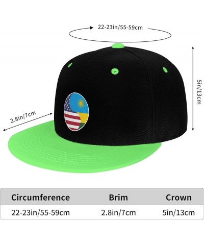 Yin Yang Flag Combination of America and Rwanda Snapback Hat for Men Women Baseball Cap Trucker Flat Bill Hats Dad Caps Green...