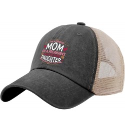 I'm A Proud Mom of A Freaking Awesome Daughter Baseball Cap Funny Hat AllBlack Black Hats for Men Gifts for Mom Sun Allblack ...