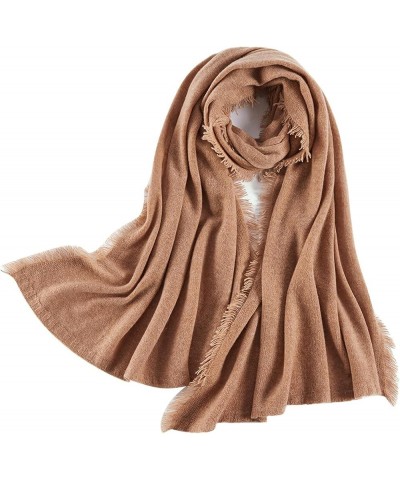 Solid color 100% cashmere scarf for women, winter scarf Camel $53.65 Scarves