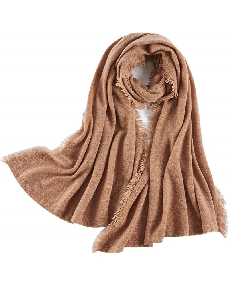 Solid color 100% cashmere scarf for women, winter scarf Camel $53.65 Scarves