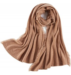 Solid color 100% cashmere scarf for women, winter scarf Camel $53.65 Scarves