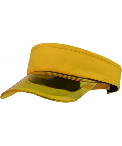 Transparent Sports Visor Hats Visor Women Men Sun Visors Hat Adjustable Visor Cap Athletic Visor Hat for Men Women Yellow $5....